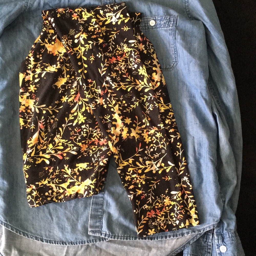 LLR leggings - black/yellow floral